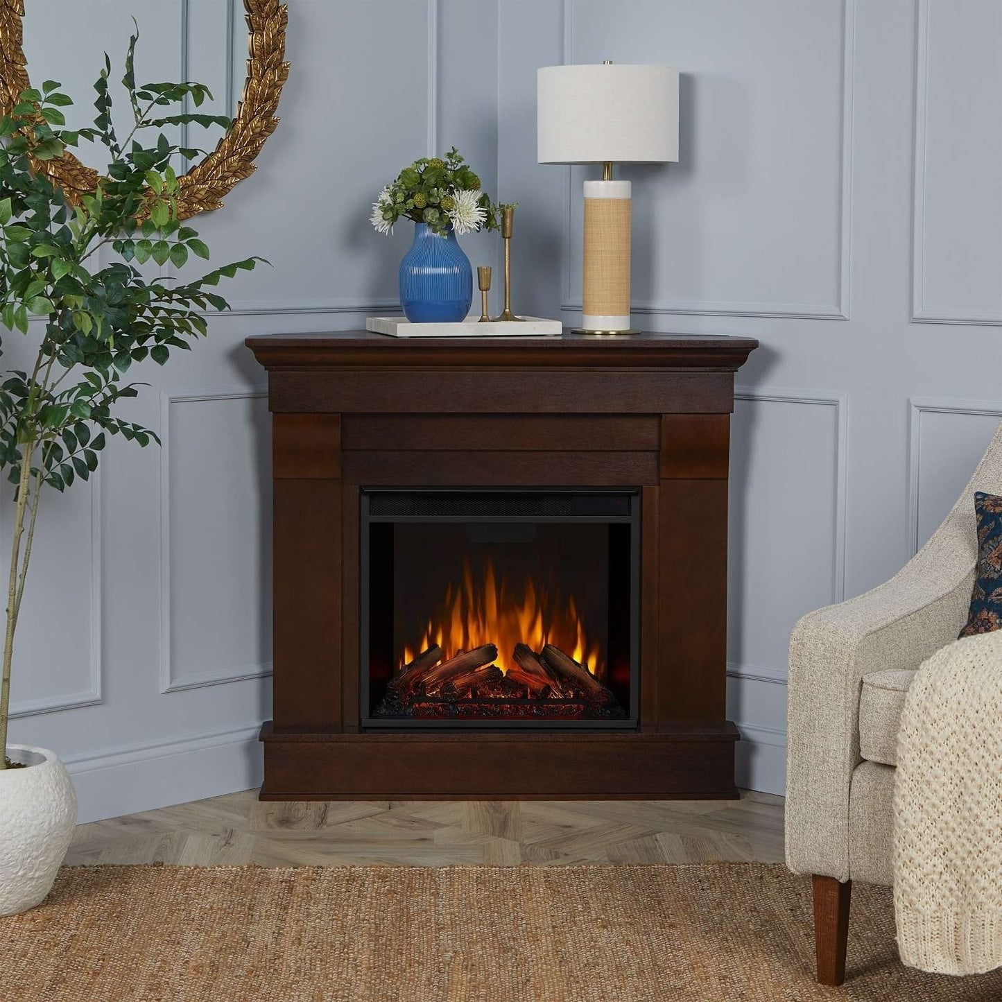 Real Flame Chateau Corner Electric Fireplace