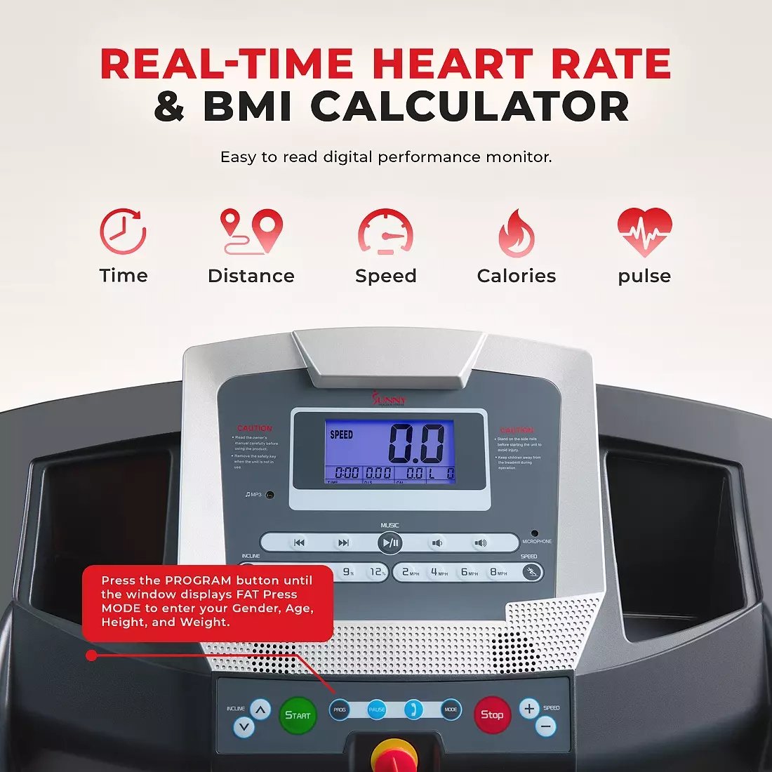 Sunny Health & Fitness Smart Treadmill SF-T7515